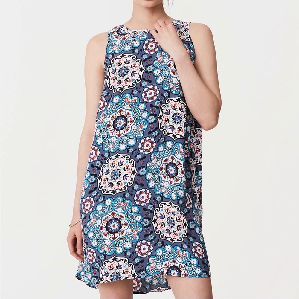 LOFT | Floral Medallion Sleeveless Shift Dress NWT